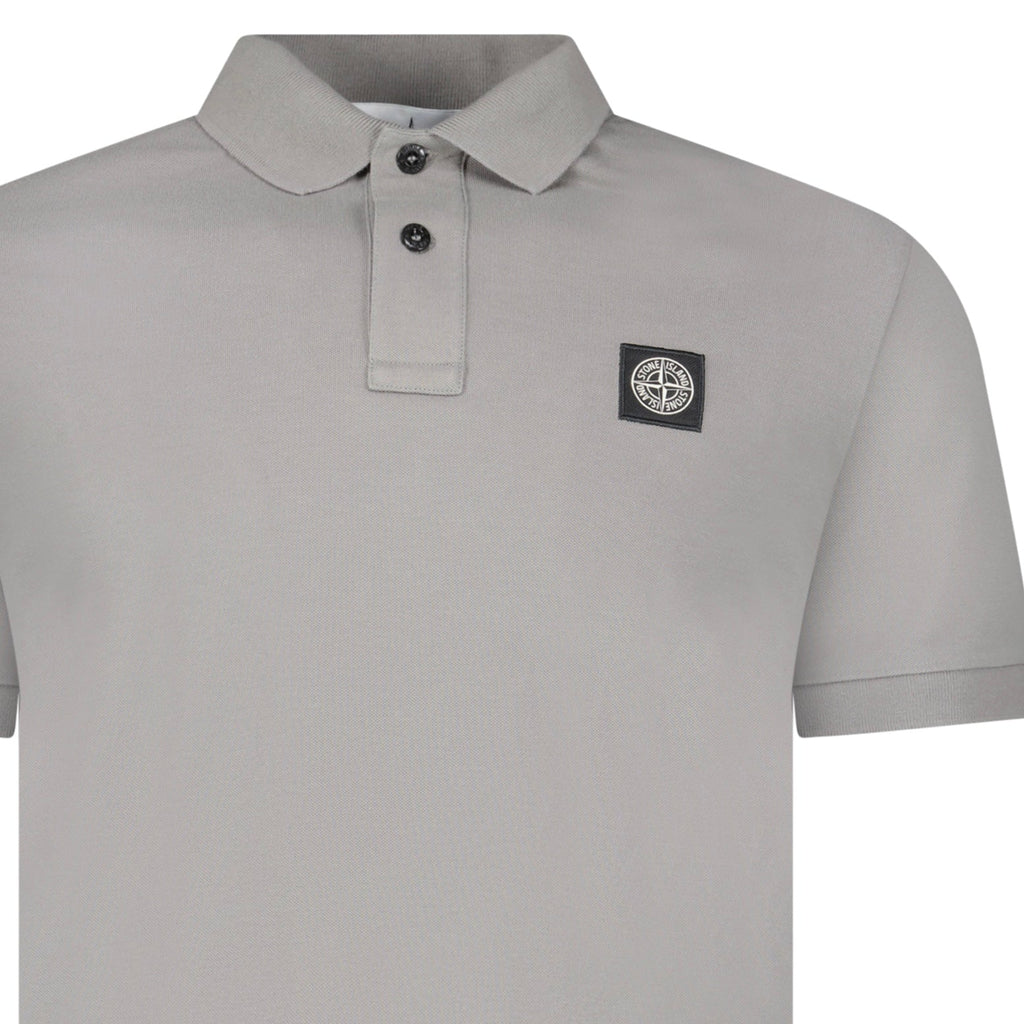 Stone Island Patch Polo T-Shirt Slim Fit Grey