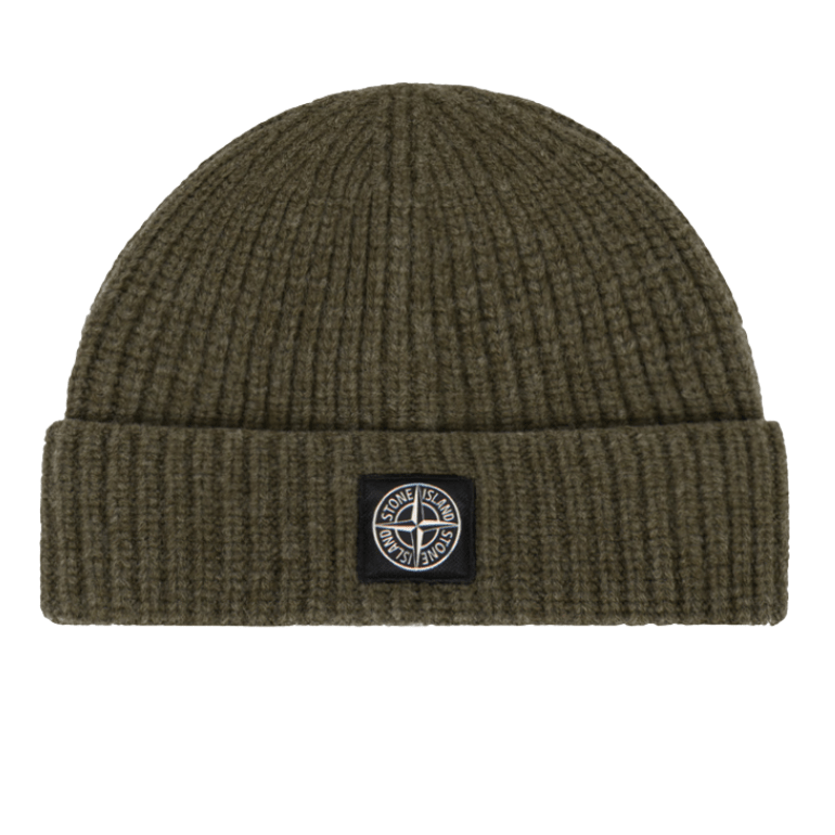 Stone Island RWS Geelong Wool Beanie Military Green