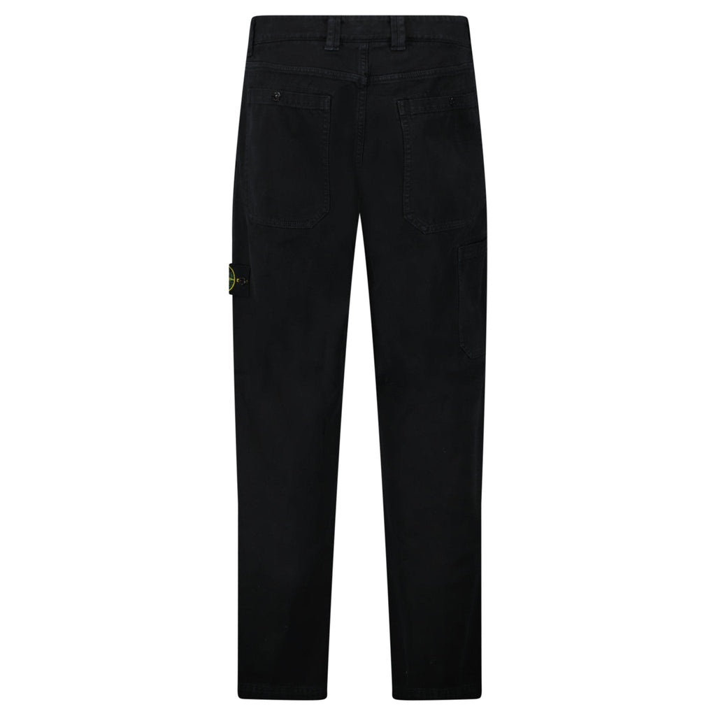 Stone Island’s Broken Twill ‘Old’ Effect Cargo Pants in Black