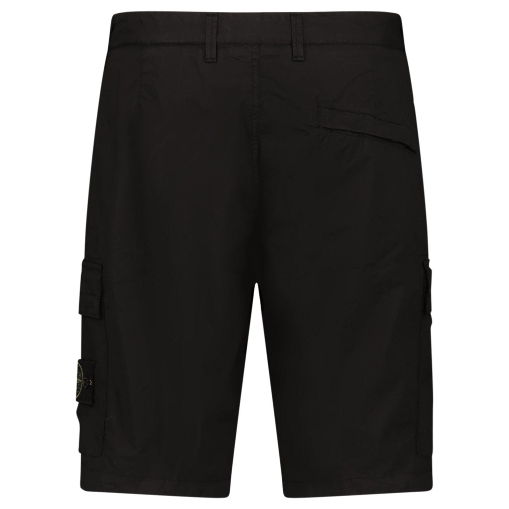Stone Island Stretch Cotton Tela ‘Paracadute’ Cargo Bermuda Shorts in Black