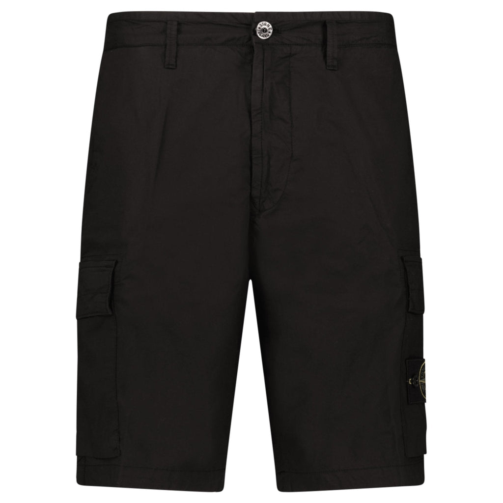 Stone Island Stretch Cotton Tela ‘Paracadute’ Cargo Bermuda Shorts in Black