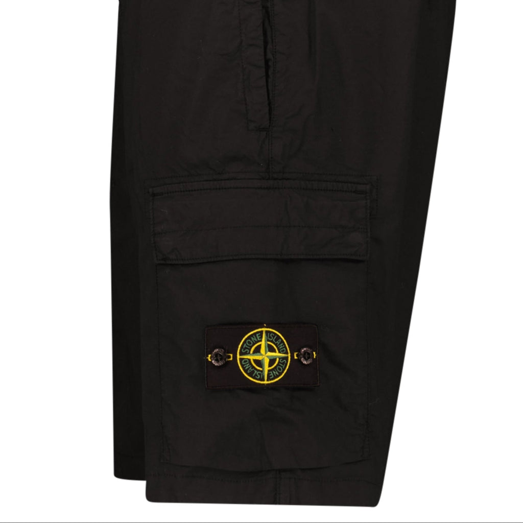 Stone Island Stretch Cotton Tela ‘Paracadute’ Cargo Bermuda Shorts in Black