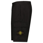 Stone Island Stretch Cotton Tela ‘Paracadute’ Cargo Bermuda Shorts in Black