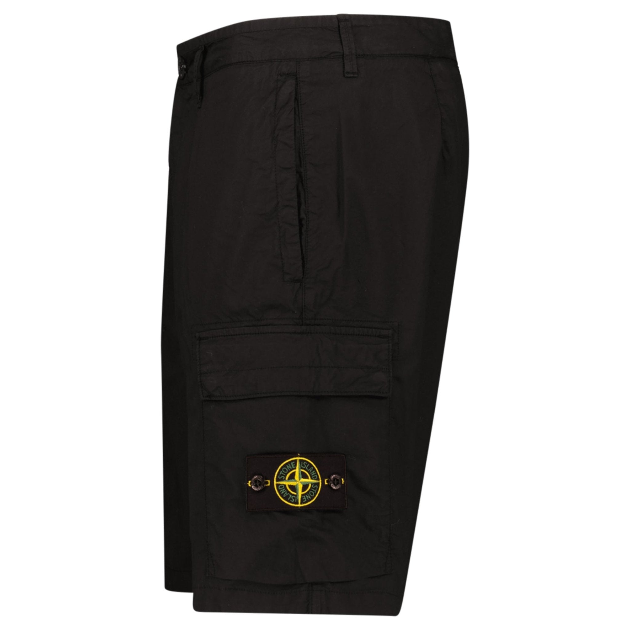 Stone Island Stretch Cotton Tela ‘Paracadute’ Cargo Bermuda Shorts in Black