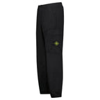 Stone Island Stretch Cotton Tela 'Paracadute' Loose Fit Cargo Trousers in Black