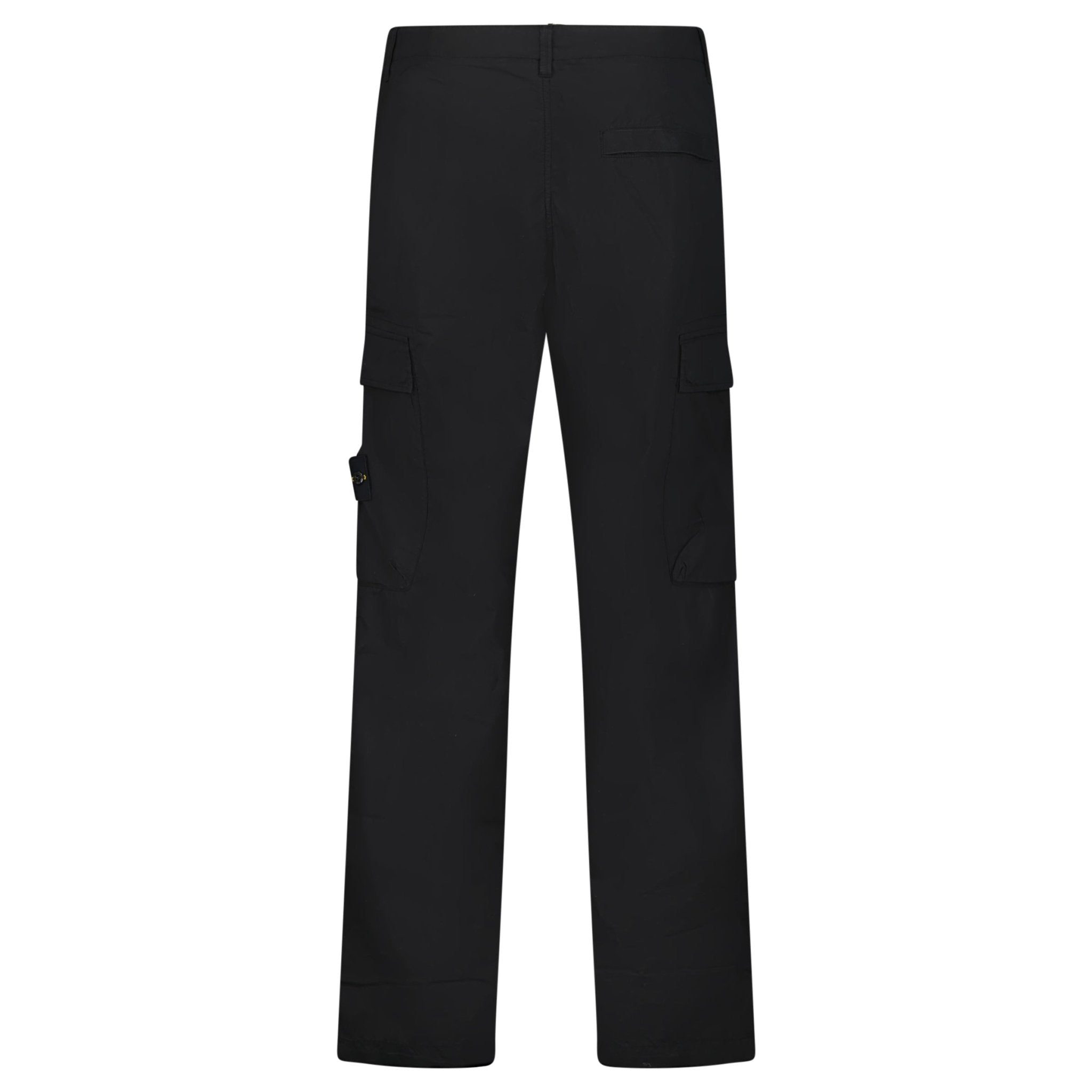 Stone Island Stretch Cotton Tela 'Paracadute' Loose Fit Cargo Trousers in Black