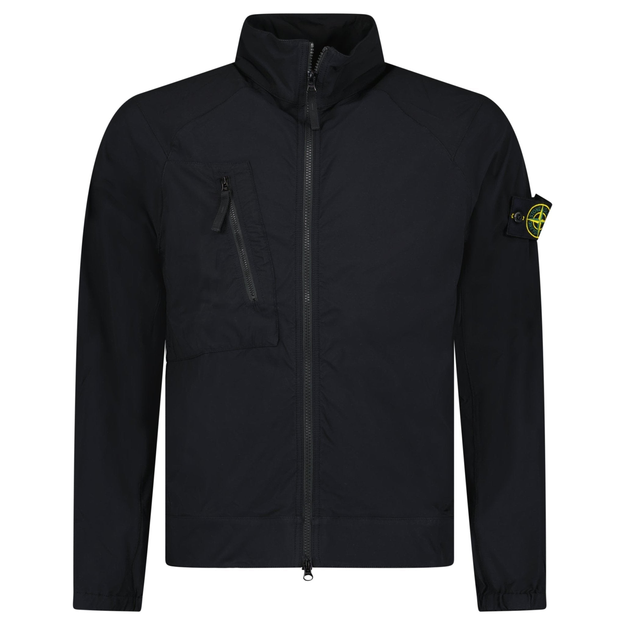 Stone Island Stretch Nylon Tech Fleece Jacket in Black