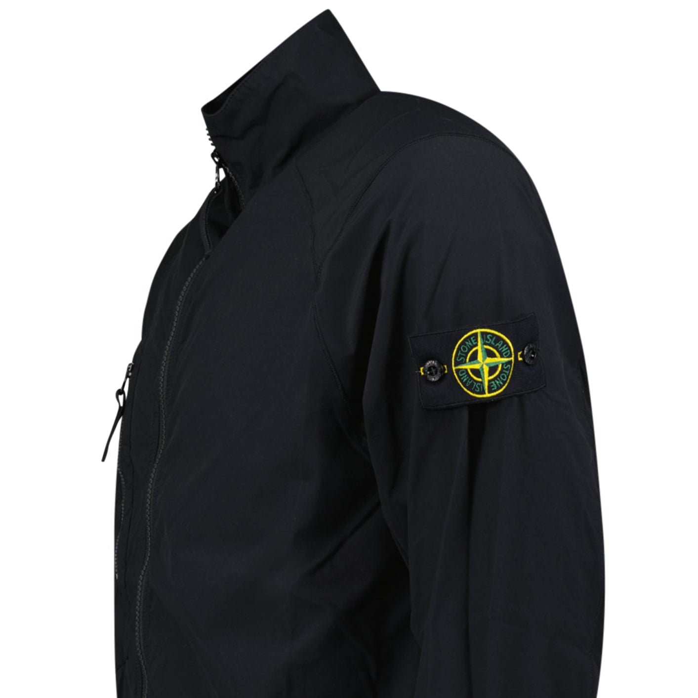 Stone Island Stretch Nylon Tech Fleece Jacket in Black