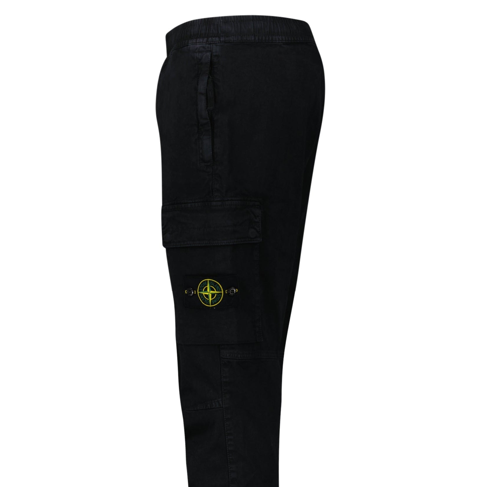 Stone Island Stretch 'Old' Effect Cargo Trousers Black