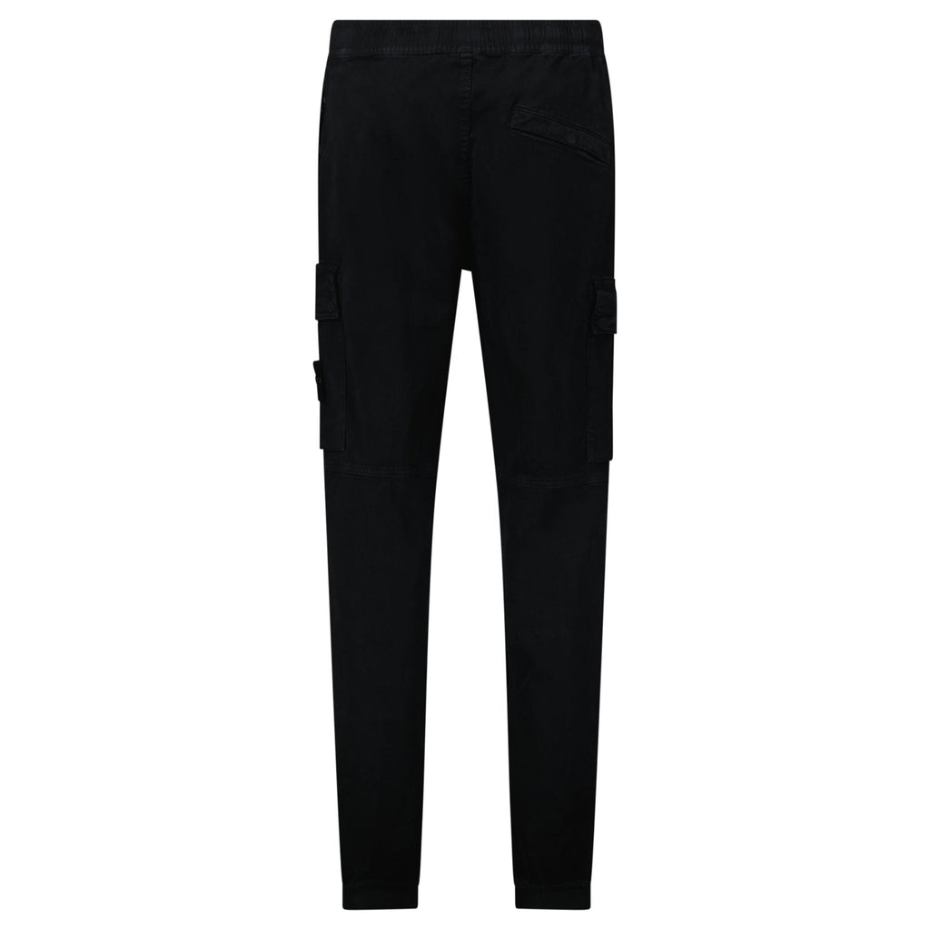Stone Island Stretch 'Old' Effect Cargo Trousers Black