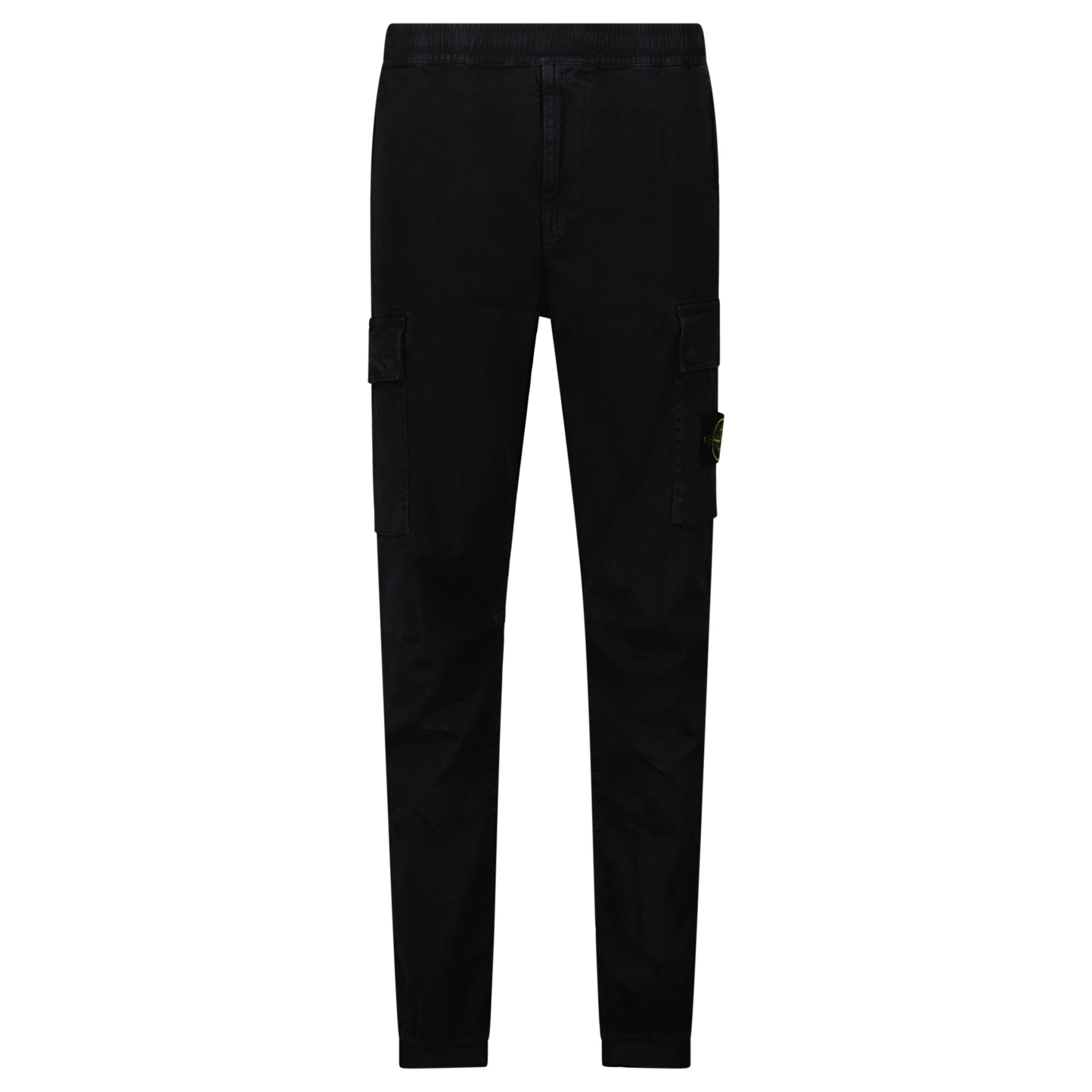 Stone Island Stretch 'Old' Effect Cargo Trousers Black