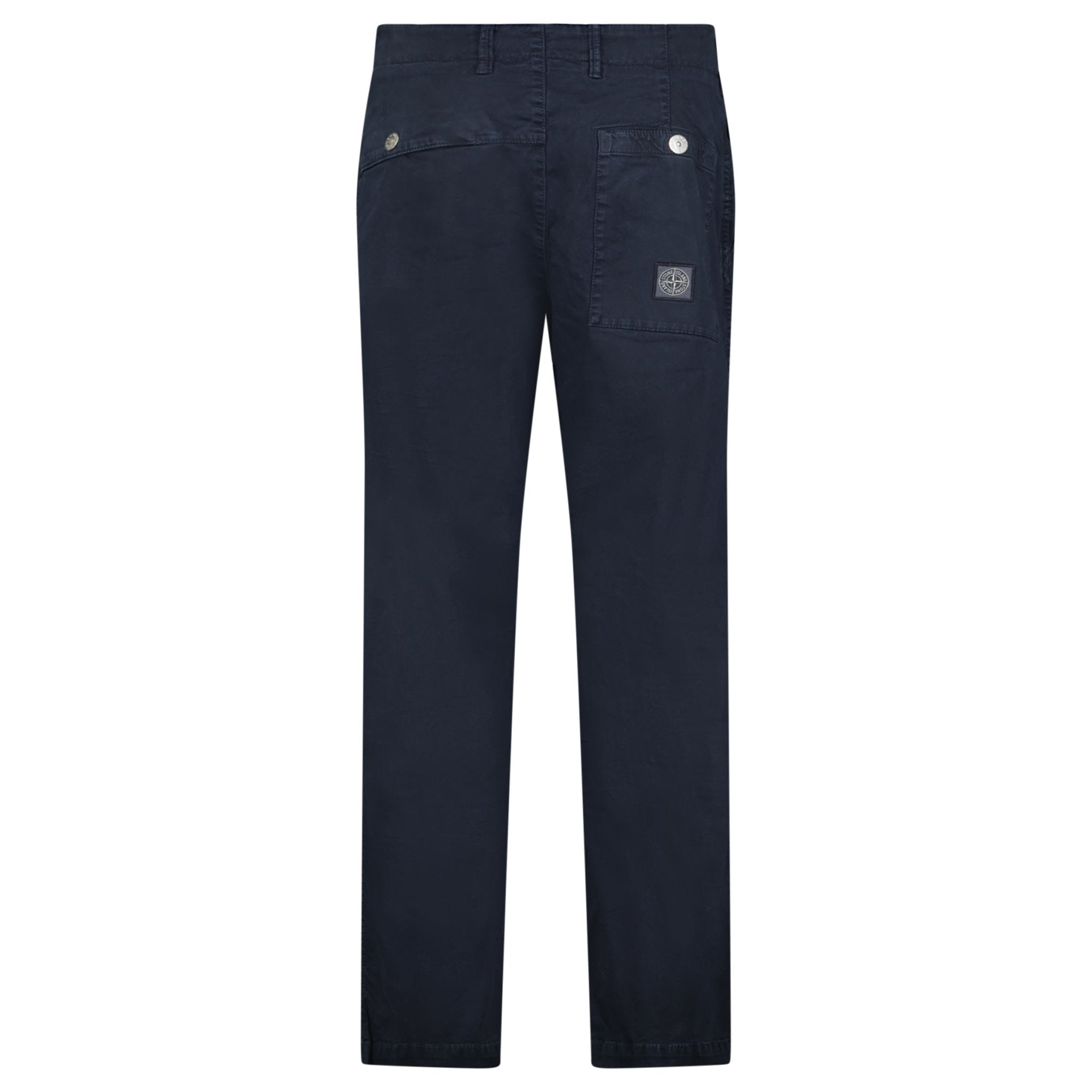 Stone Island Stretch Organic Broken Twill ‘OLD’ Effect Chino Trousers in Navy