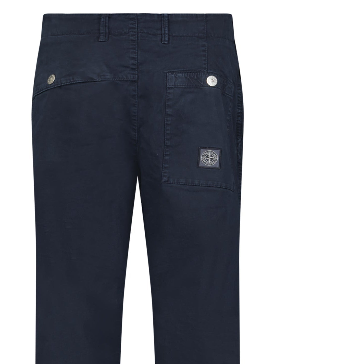 Stone Island Stretch Organic Broken Twill ‘OLD’ Effect Chino Trousers in Navy