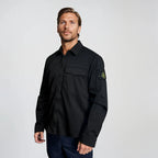 Stone Island Stretch Organic Cotton Satin Overshirt in Black