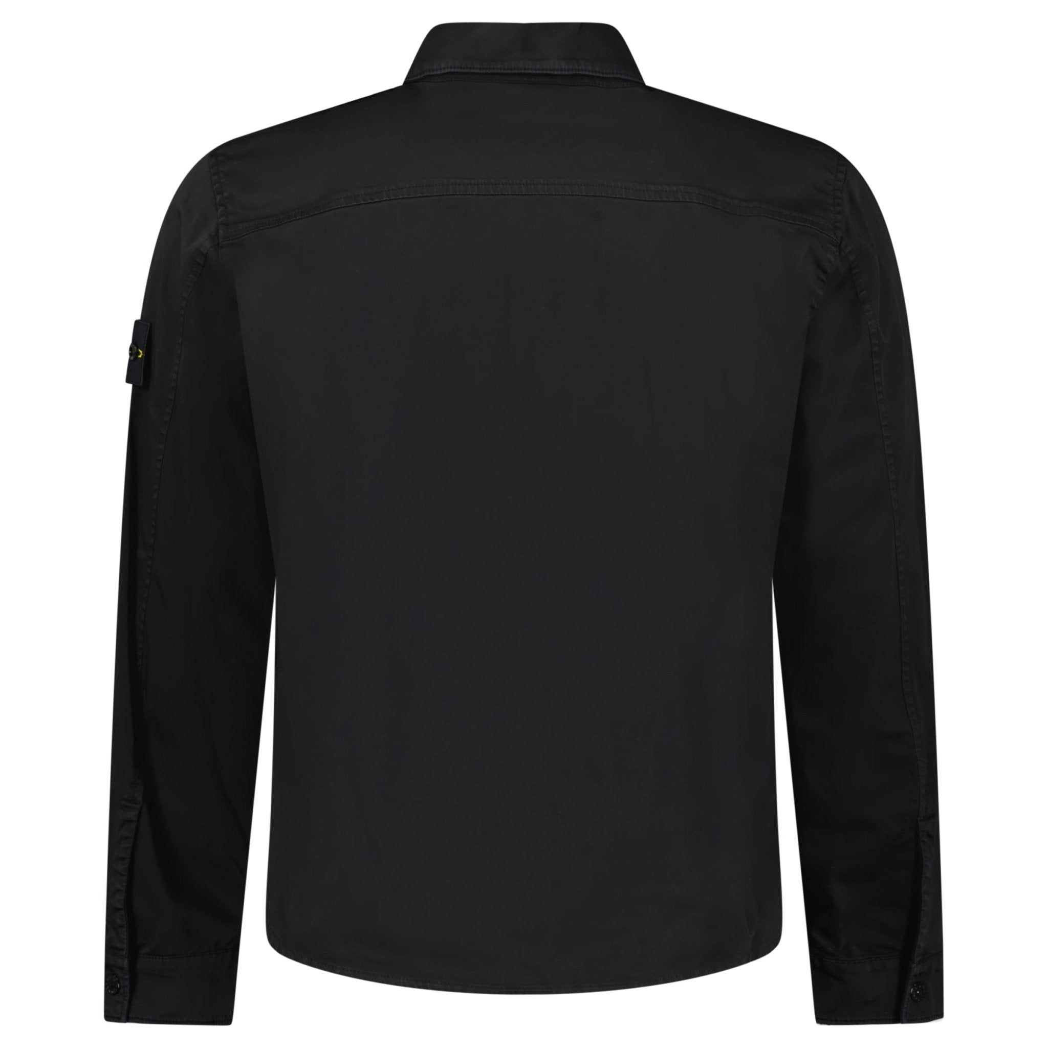 Stone Island Stretch Organic Cotton Satin Overshirt in Black