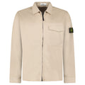 Stone Island Stretch Organic Cotton Satin Overshirt in Desert Beige