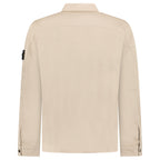 Stone Island Stretch Organic Cotton Satin Overshirt in Desert Beige