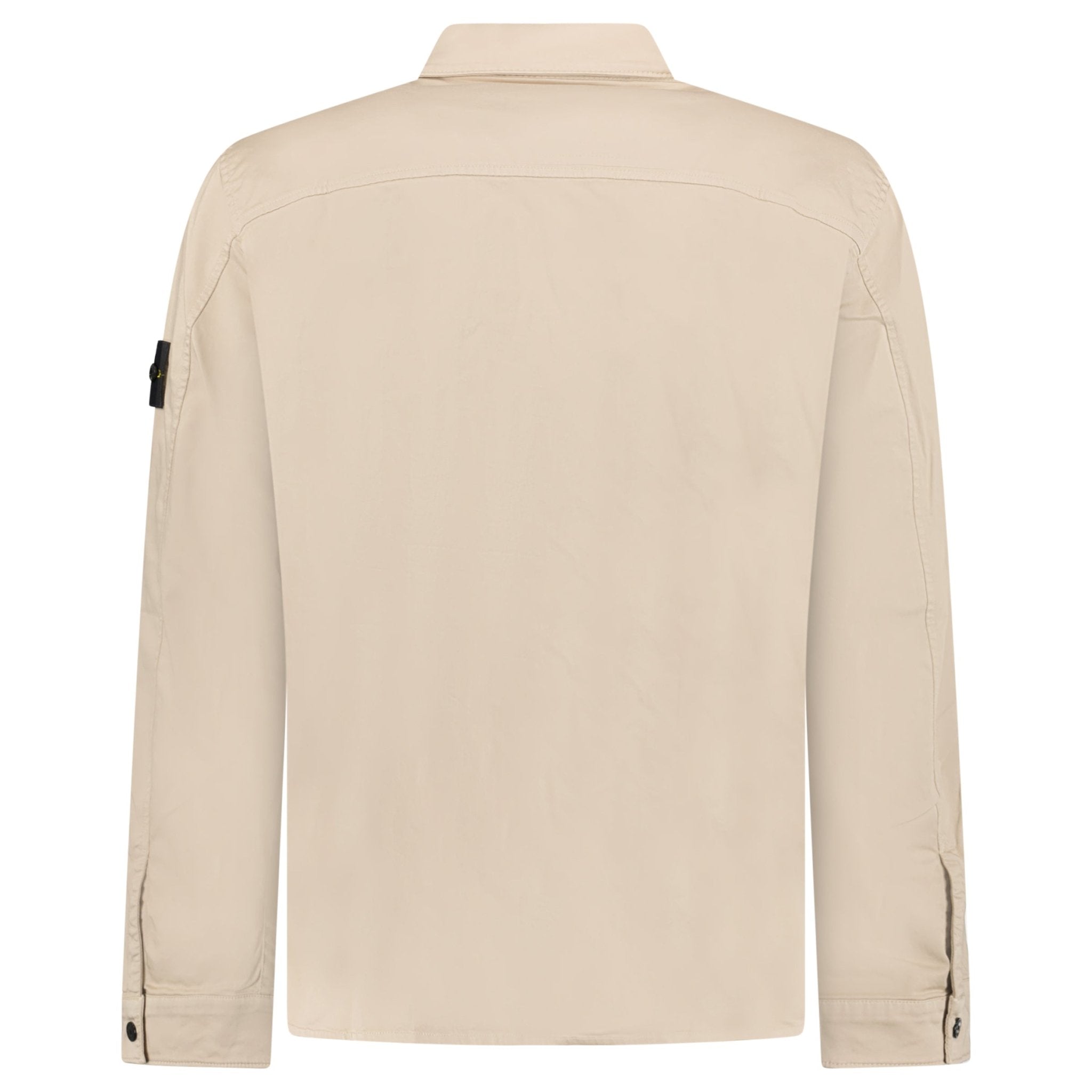 Stone Island Stretch Organic Cotton Satin Overshirt in Desert Beige