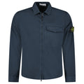 Stone Island Stretch Organic Cotton Satin Overshirt in Navy