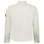 Stone Island Stretch Organic Cotton Satin Overshirt in Pearl Grey