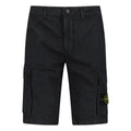 Stone Island Stretch Organic Cotton Twill Cargo Bermuda Shorts in Black