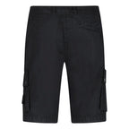Stone Island Stretch Organic Cotton Twill Cargo Bermuda Shorts in Black