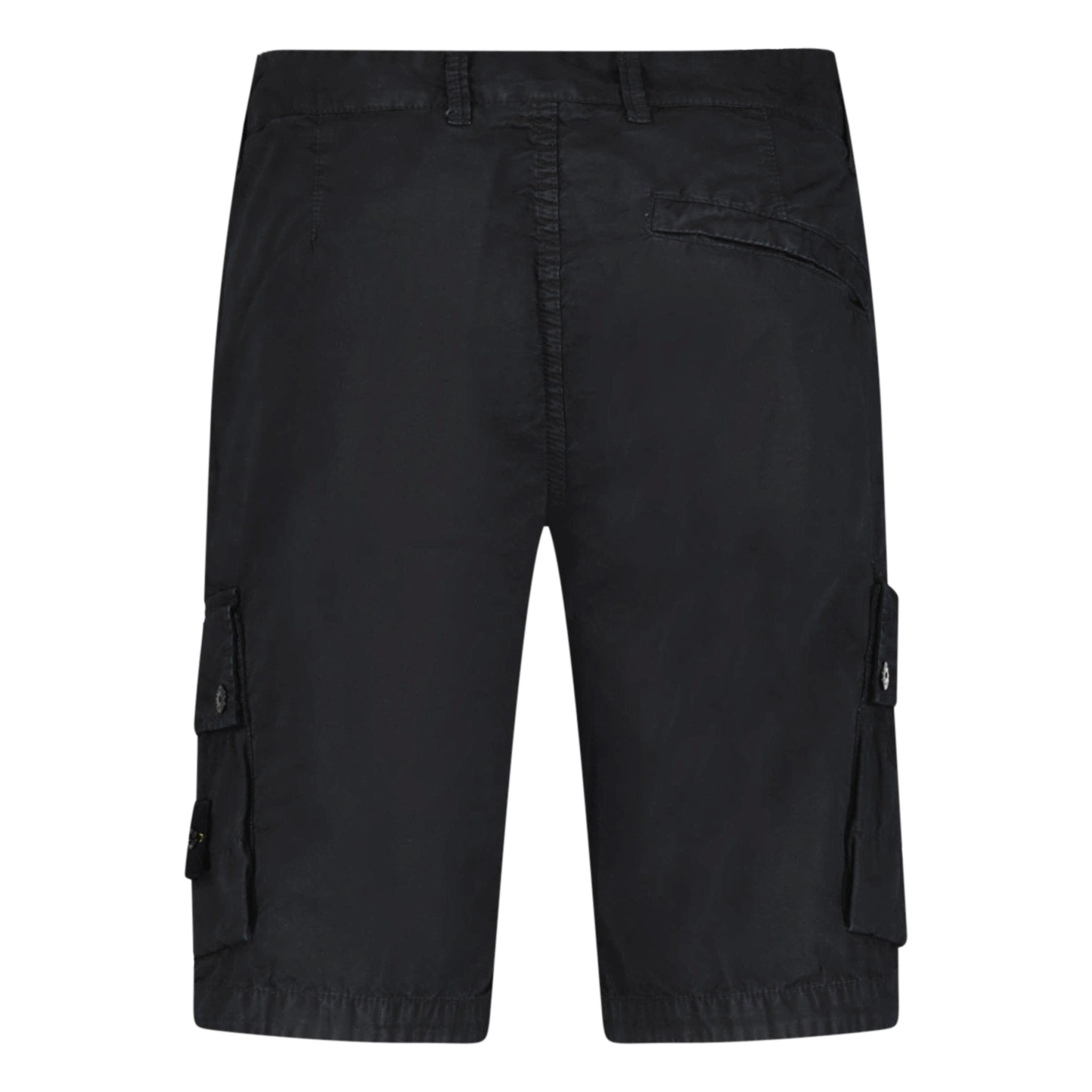 Stone Island Stretch Organic Cotton Twill Cargo Bermuda Shorts in Black