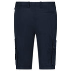 Stone Island Stretch Organic Cotton Twill Cargo Bermuda Shorts in Navy Blue