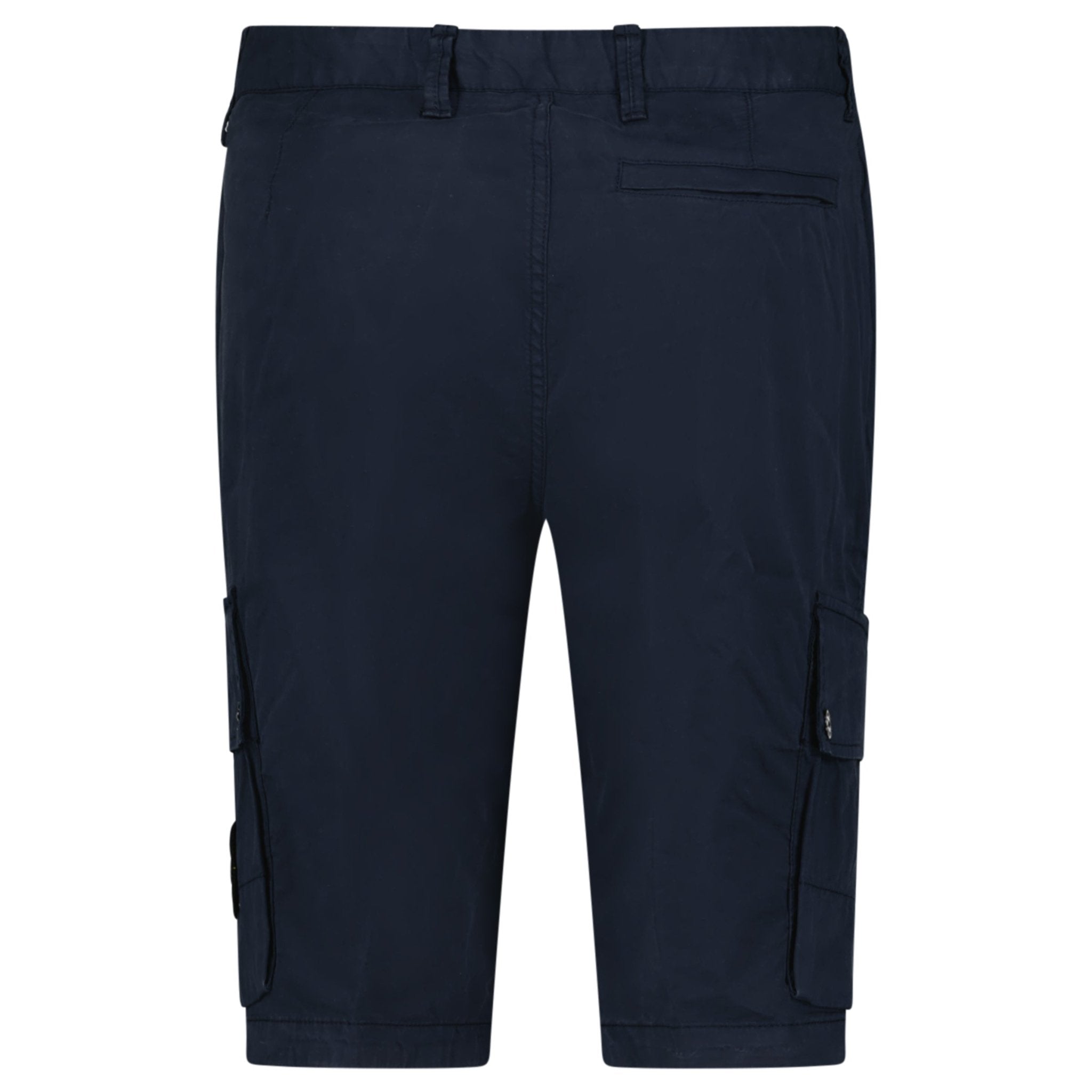 Stone Island Stretch Organic Cotton Twill Cargo Bermuda Shorts in Navy Blue