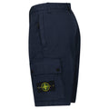 Stone Island Stretch Organic Cotton Twill Cargo Bermuda Shorts in Navy Blue