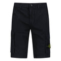Stone Island Stretch Organic Cotton Twill Cargo Bermuda Shorts in Navy Blue