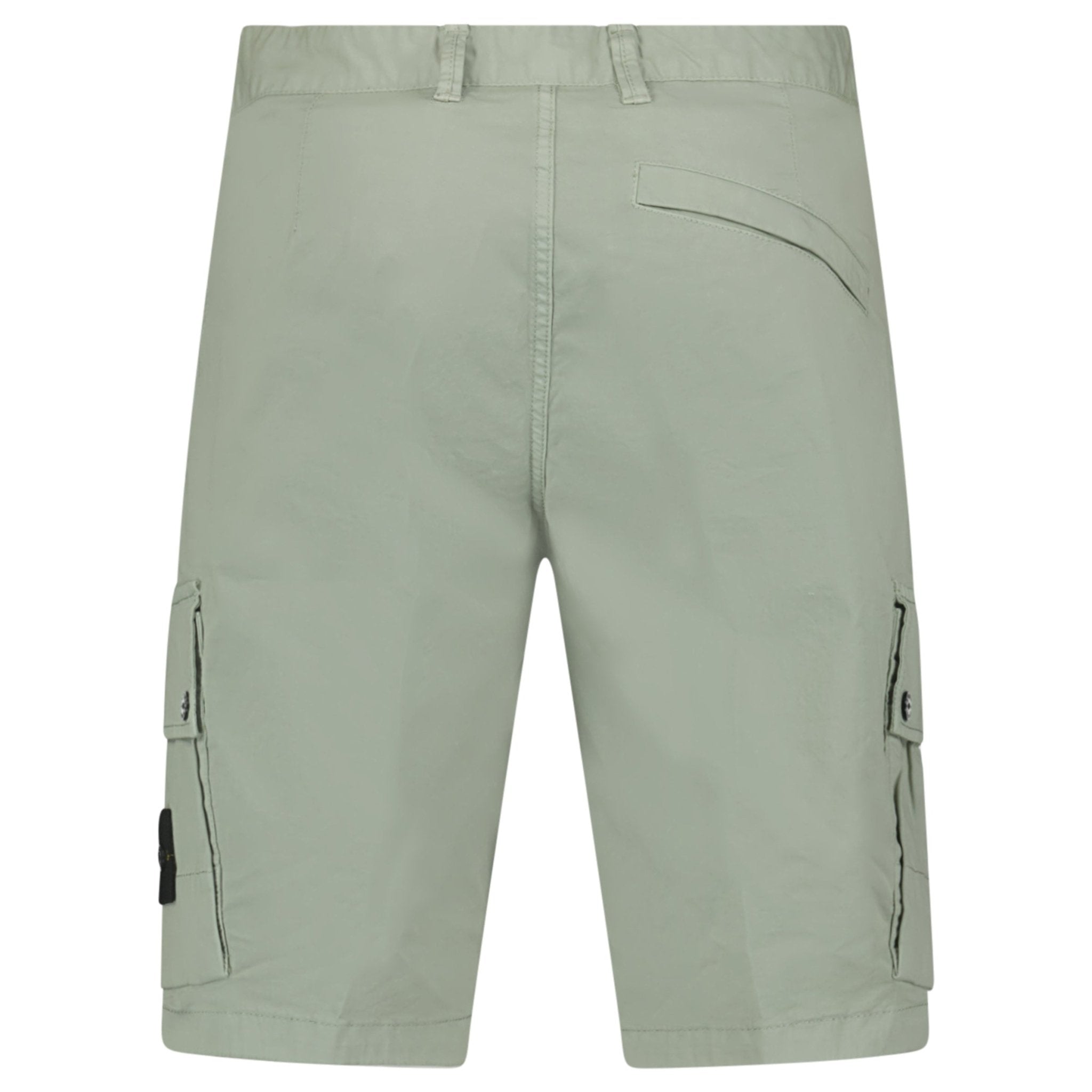 Stone Island Stretch Organic Cotton Twill Cargo Bermuda Shorts in Sage Green