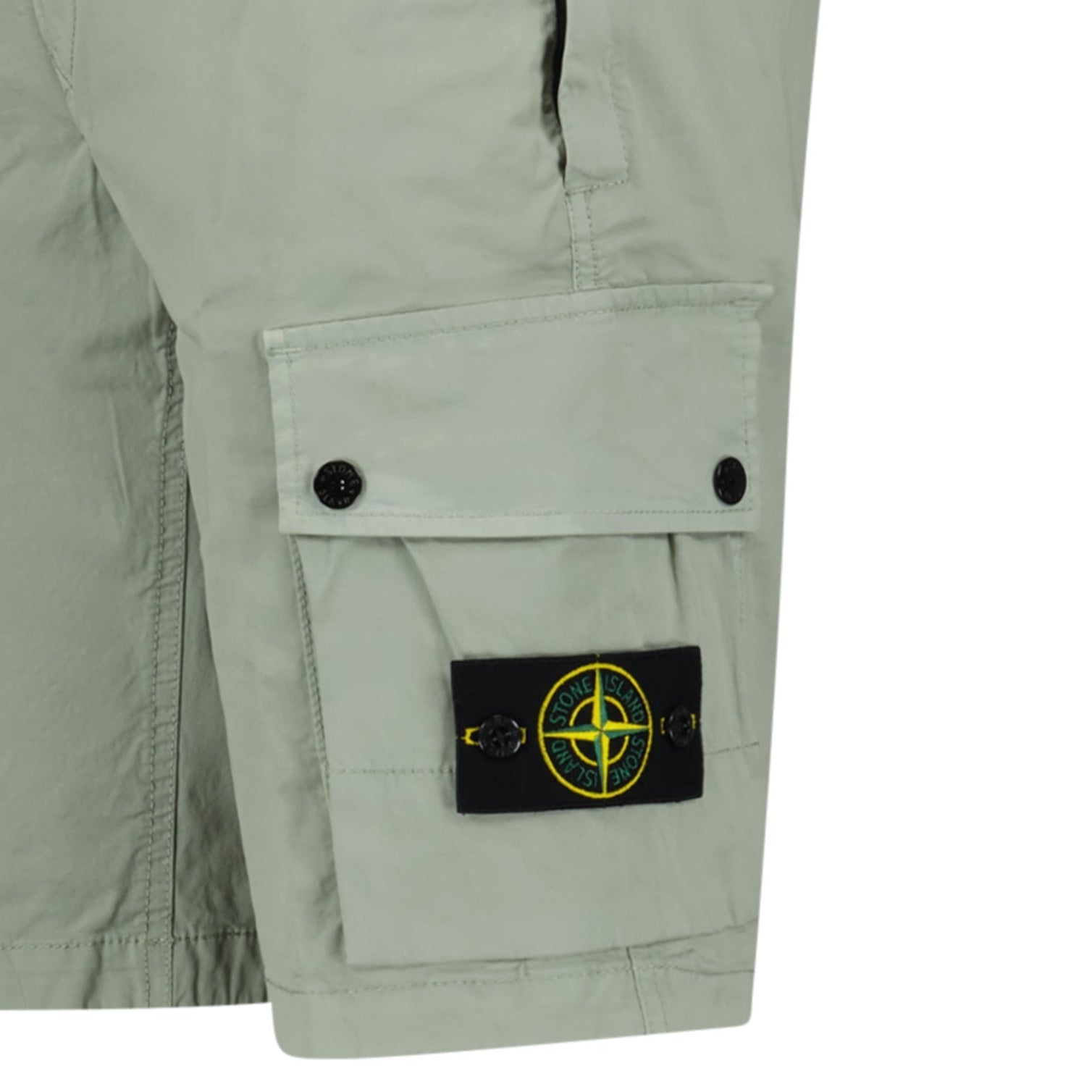 Stone Island Stretch Organic Cotton Twill Cargo Bermuda Shorts in Sage Green
