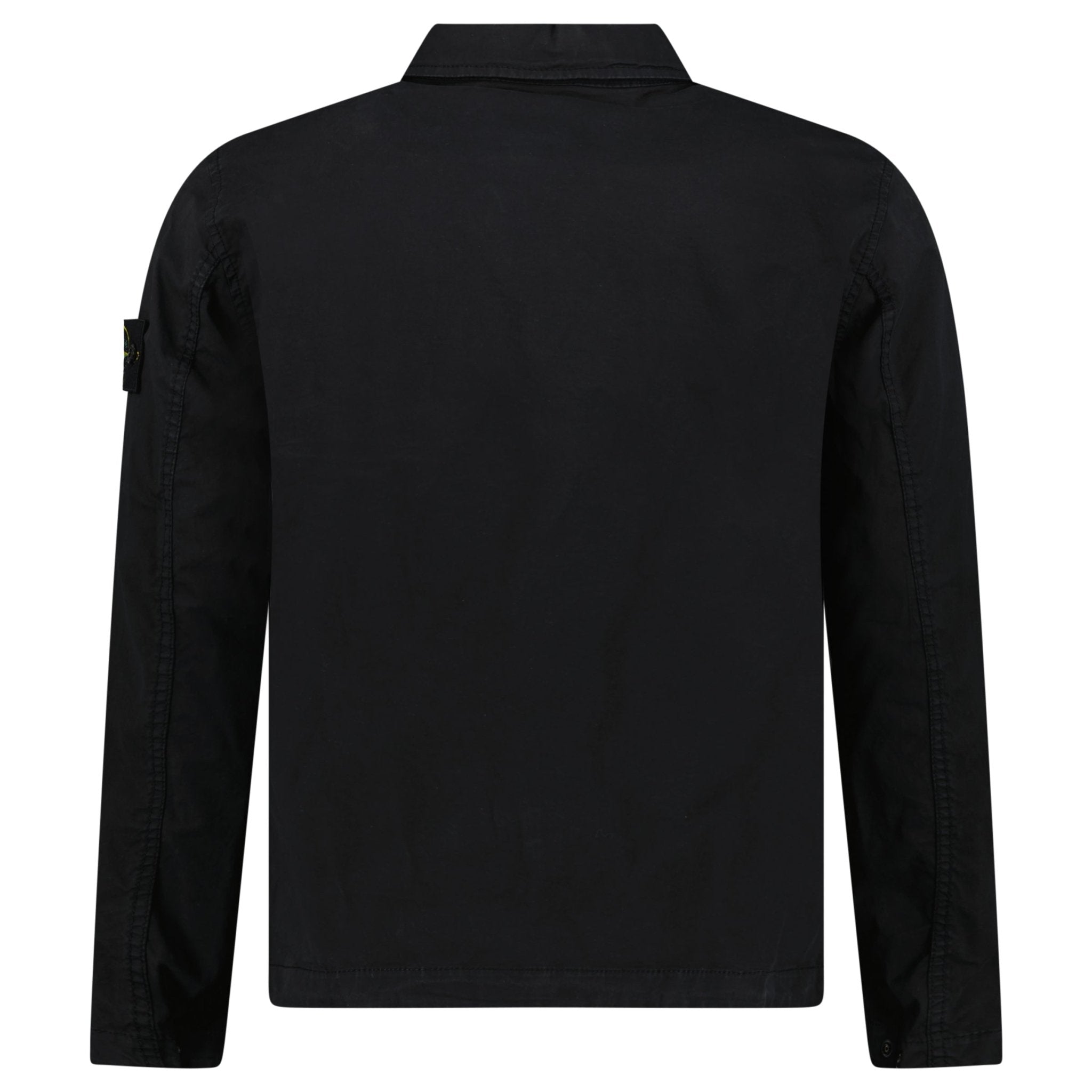 Stone Island Stretch Organic Cotton Twill Overshirt in Black