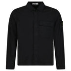 Stone Island Stretch Organic Cotton Twill Overshirt in Black
