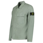 Stone Island Stretch Organic Cotton Twill Overshirt in Sage Green