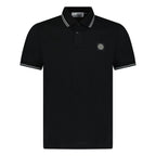 Stone Island Stripe Collar Polo T-Shirt Slim Fit Black