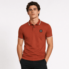 Stone Island Stripe Collar Polo T-Shirt Slim Fit Brick Red