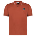 Stone Island Stripe Collar Polo T-Shirt Slim Fit Brick Red