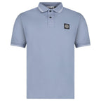Stone Island Stripe Collar Polo T-Shirt Slim Fit Military Avio Blue