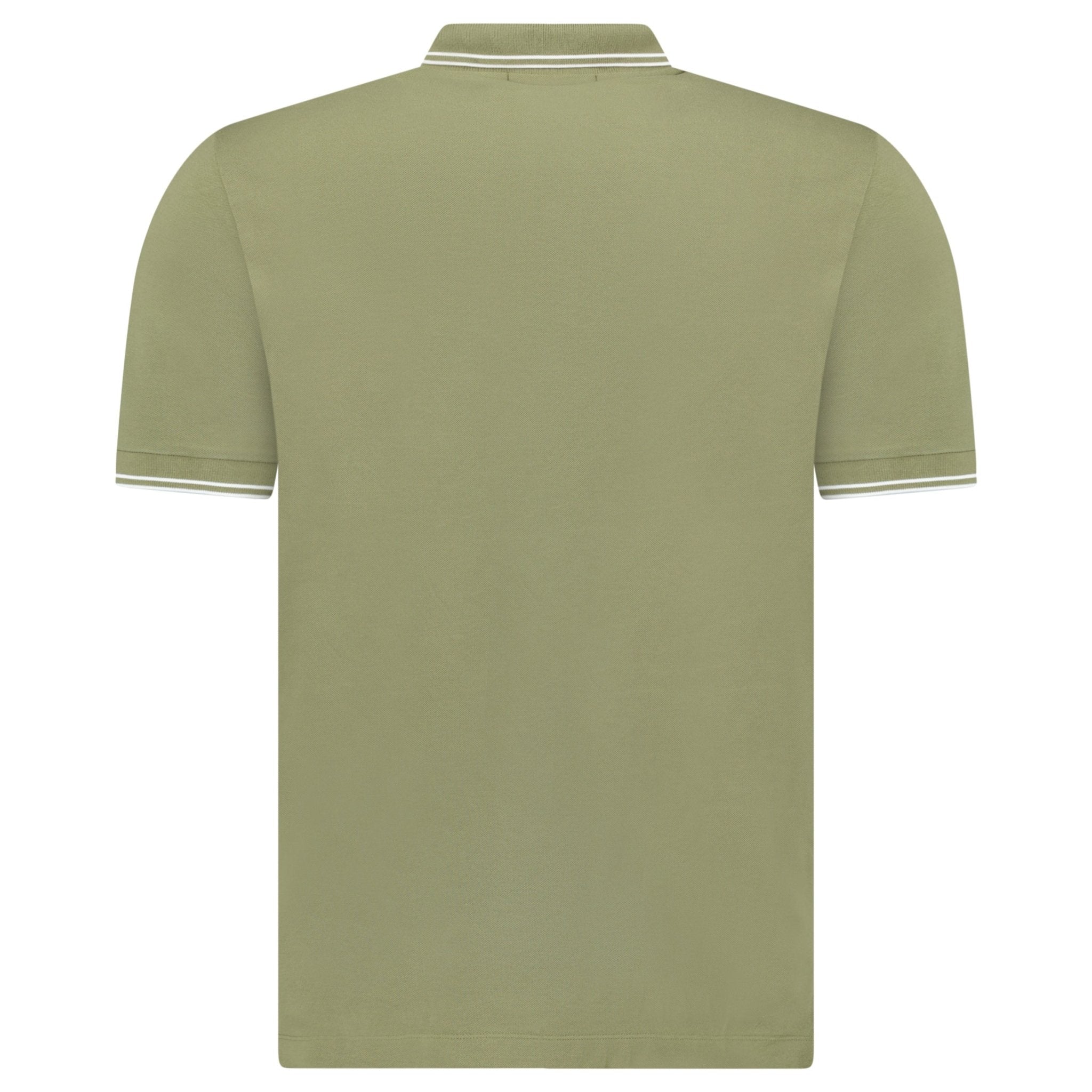 Stone Island Stripe Collar Polo T-Shirt Slim Fit Military Green