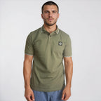 Stone Island Stripe Collar Polo T-Shirt Slim Fit Military Green