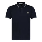 Stone Island Stripe Collar Polo T-Shirt Slim Fit Navy