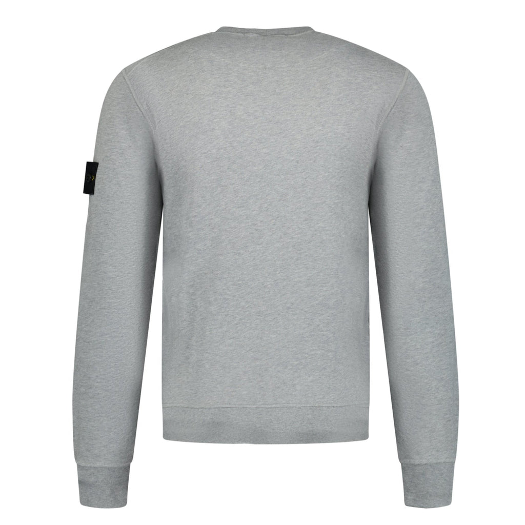 Stone Island Compass Badge Organic Cotton Crewneck Sweatshirt Grey