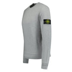 Stone Island Compass Badge Organic Cotton Crewneck Sweatshirt Grey