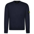 Stone Island Thick Knitted Compass-Badge Sweater in Navy Blue