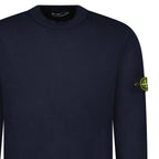 Stone Island Thick Knitted Compass-Badge Sweater in Navy Blue