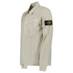 Stone Island Washed Cotton Long Sleeve Overshirt in Light Beige