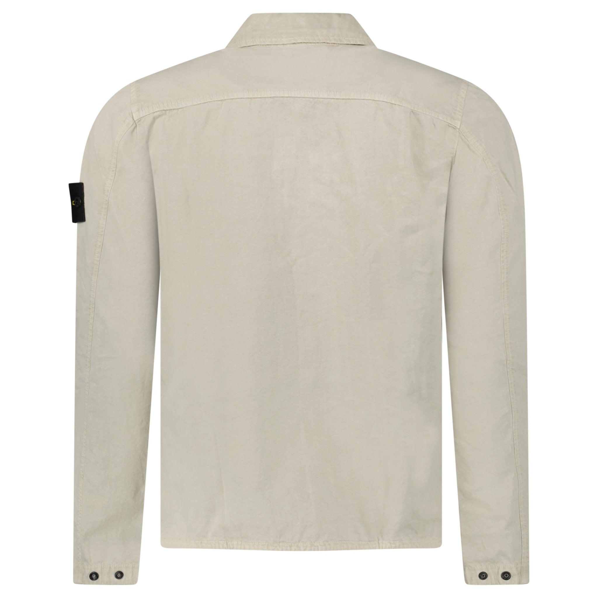 Stone Island Washed Cotton Long Sleeve Overshirt in Light Beige