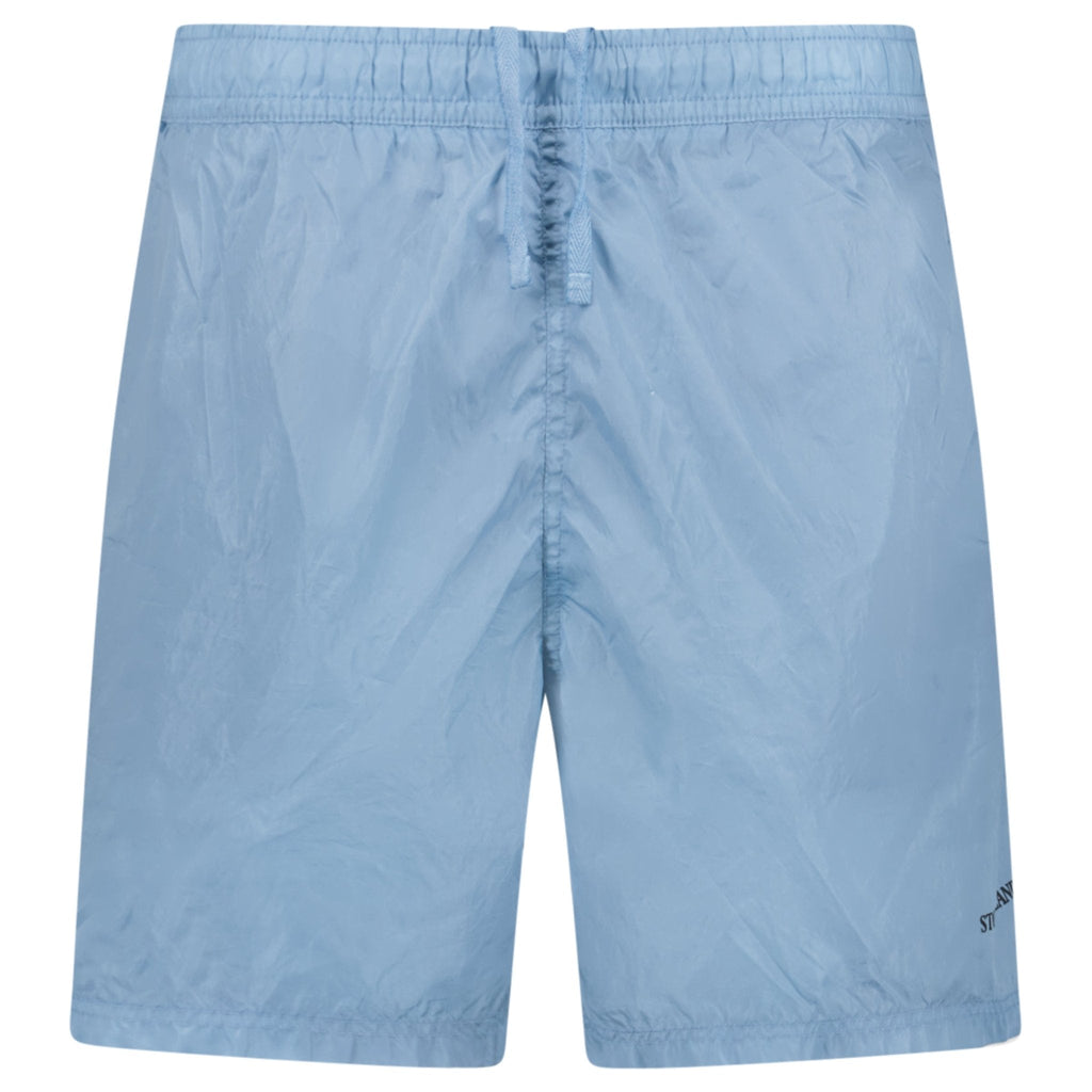 Stone Island Water Reactive Faded Camo Nylon Swim Shorts in Dust Blue